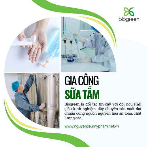 Dịch vụ nhận gia công sữa tắm tại Biogreen - Tối ưu chi phí, nâng tầm thương hiệu